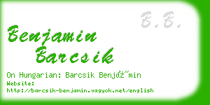 benjamin barcsik business card